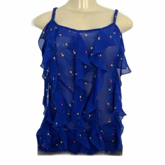 Sexy sleeveless ruffle top LIKE NEW - Picture 1 of 6